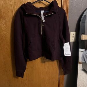 Lululemon Burgundy Half-Zip cropped Hoodie